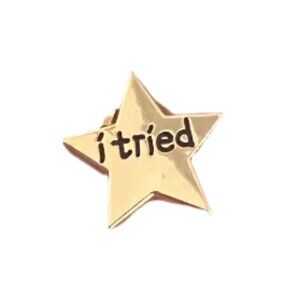 "I Tried" Gold Star Enamel Pin
